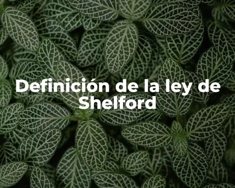 Definición de la ley de Shelford