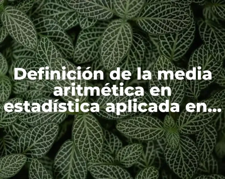 Definición de la media aritmética en estadística aplicada en encuestas