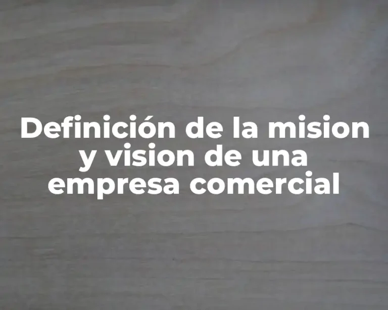 Definición de la mision y vision de una empresa comercial