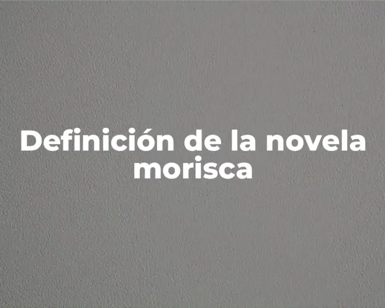 Definición de la novela morisca