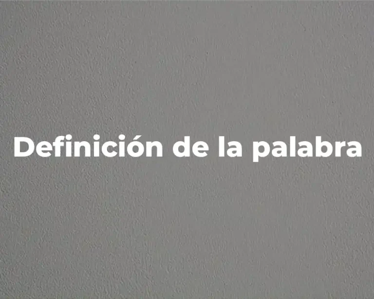Definición de la palabra