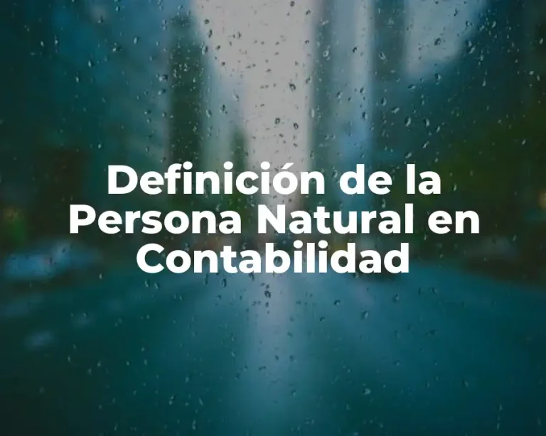 Definición de la Persona Natural en Contabilidad