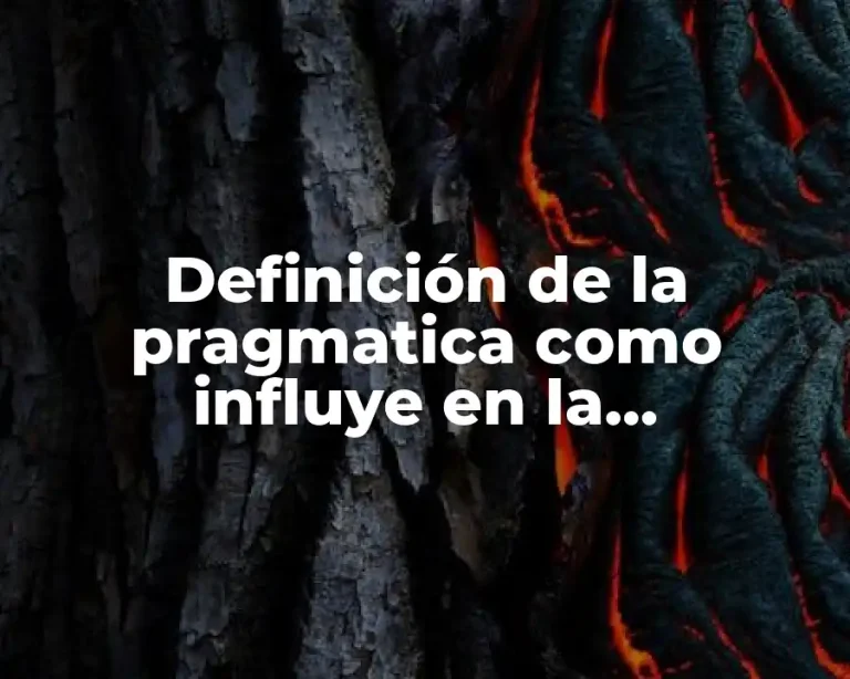 Definición de la pragmatica como influye en la comunicación