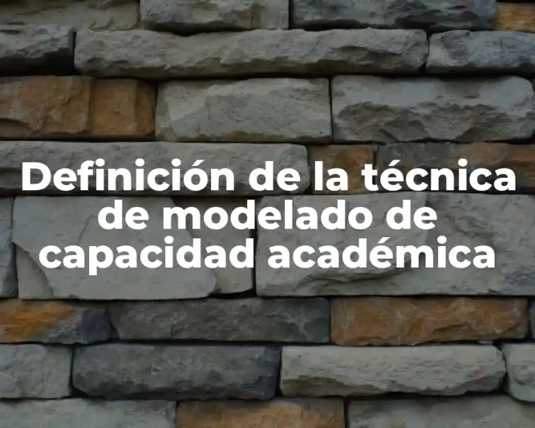 Definición de la técnica de modelado de capacidad académica