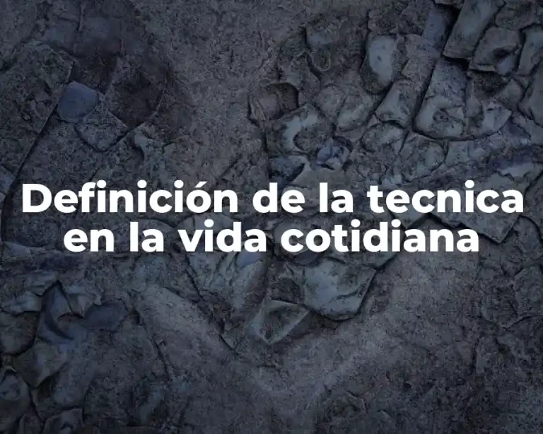 Definición de la tecnica en la vida cotidiana
