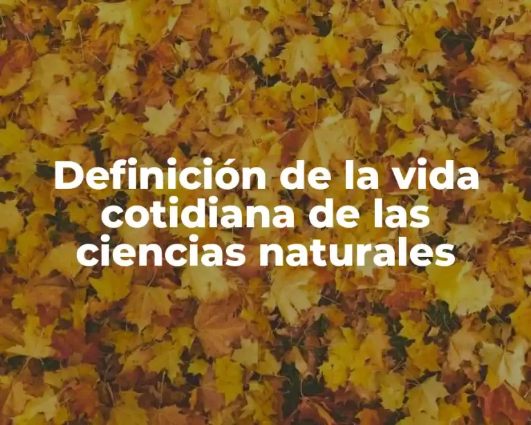Definición de la vida cotidiana de las ciencias naturales