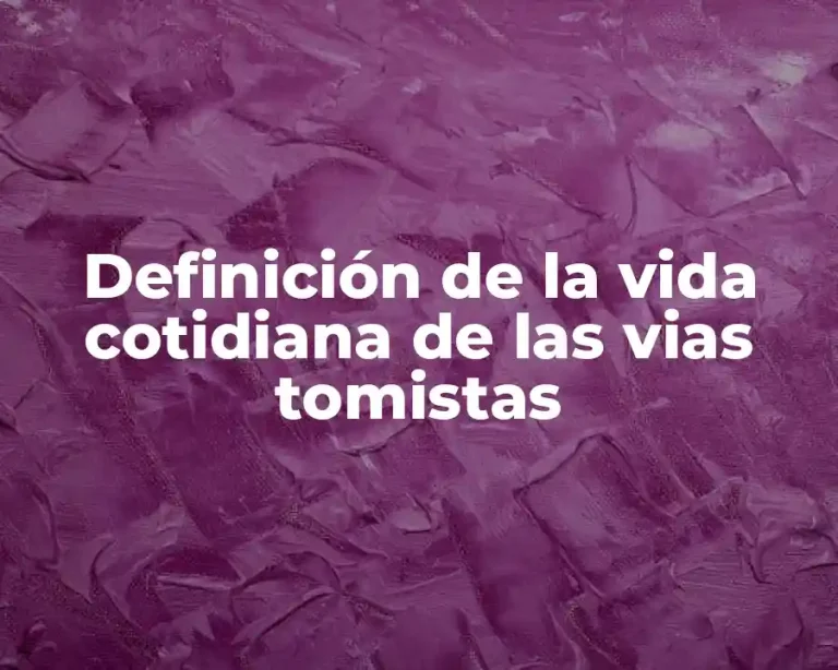 Definición de la vida cotidiana de las vias tomistas