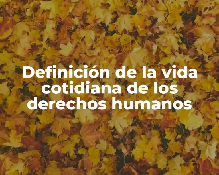 Definición de la vida cotidiana de los derechos humanos