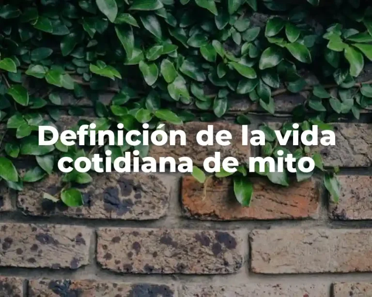 Definición de la vida cotidiana de mito