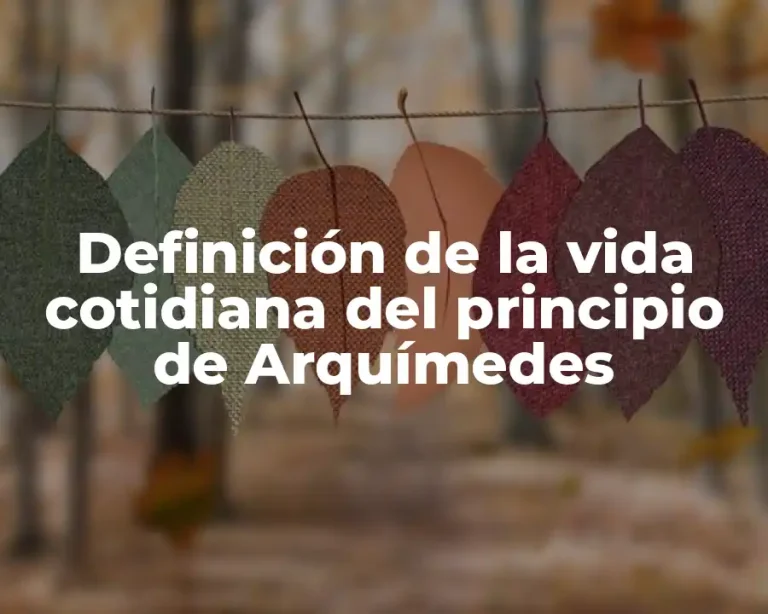Definición de la vida cotidiana del principio de Arquímedes