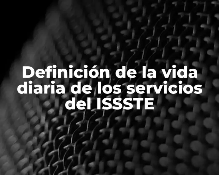 Definición de la vida diaria de los servicios del ISSSTE