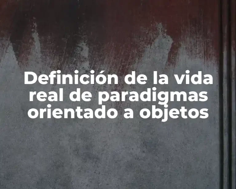 Definición de la vida real de paradigmas orientado a objetos