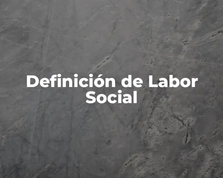 Definición de Labor Social
