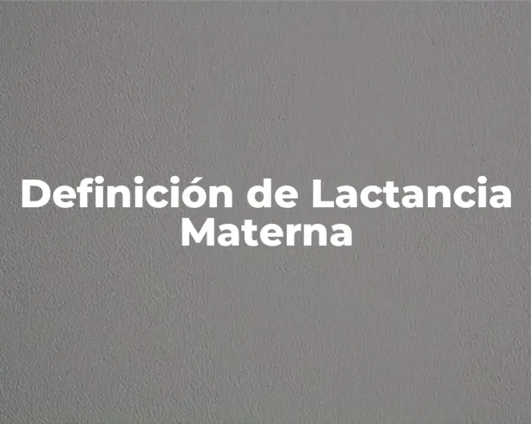 Definición de Lactancia Materna