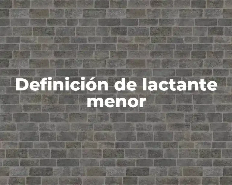 Definición de lactante menor