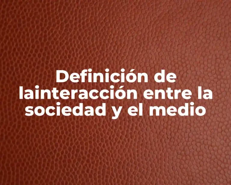 Definición de lainteracción entre la sociedad y el medio