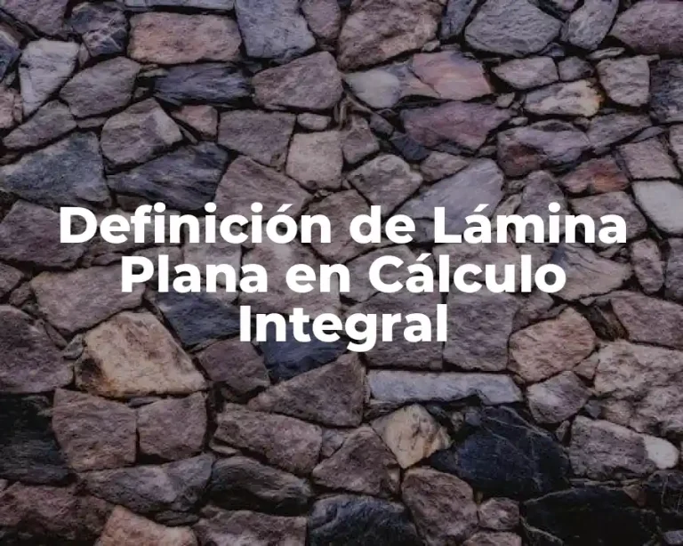 Definición de Lámina Plana en Cálculo Integral
