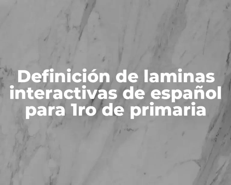 Definición de laminas interactivas de español para 1ro de primaria
