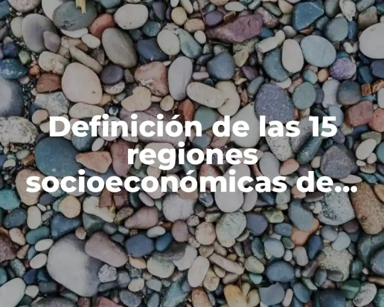 Definición de las 15 regiones socioeconómicas de Chiapas