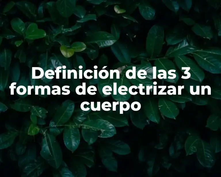 Definición de las 3 formas de electrizar un cuerpo