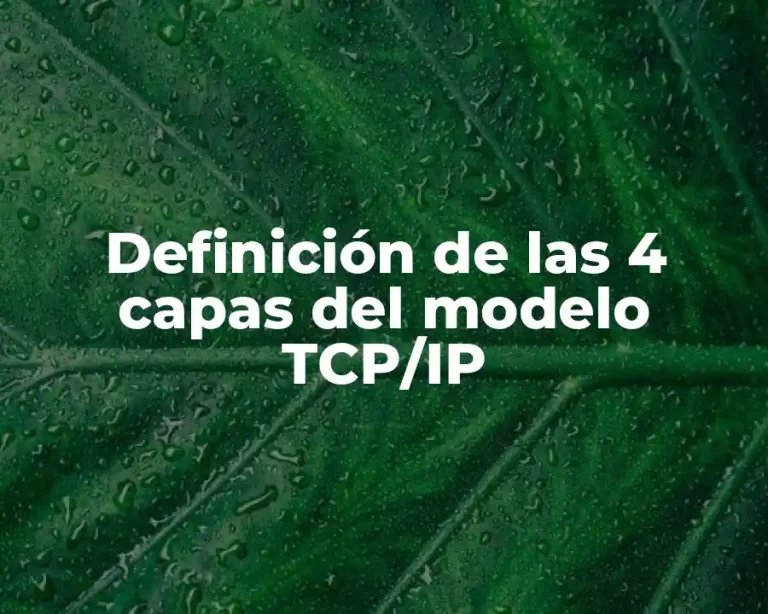 Definición de las 4 capas del modelo TCP/IP