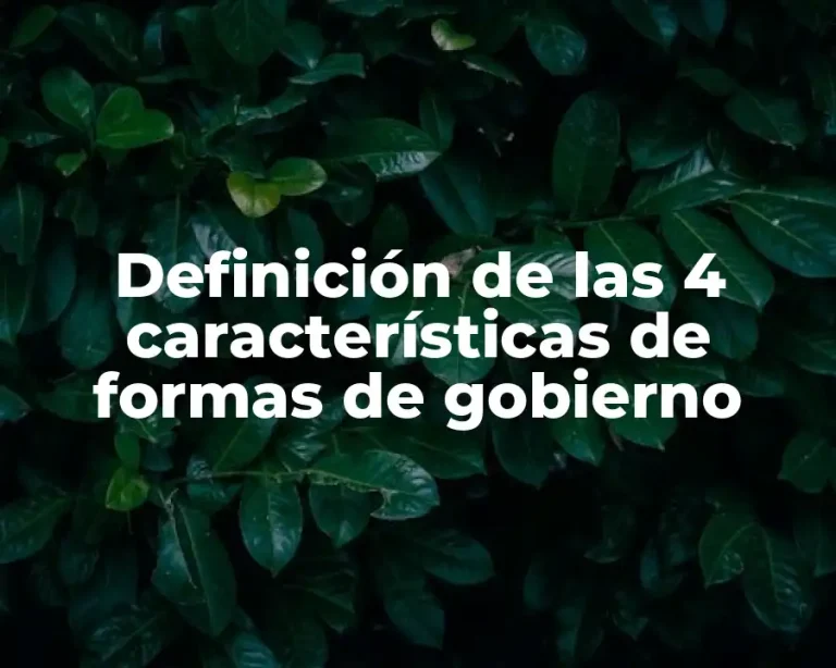 Definición de las 4 características de formas de gobierno