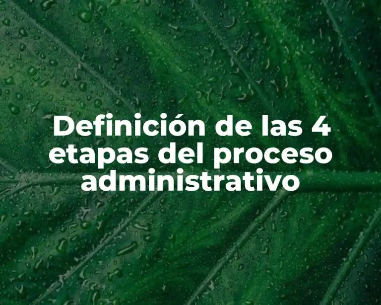 Definición de las 4 etapas del proceso administrativo