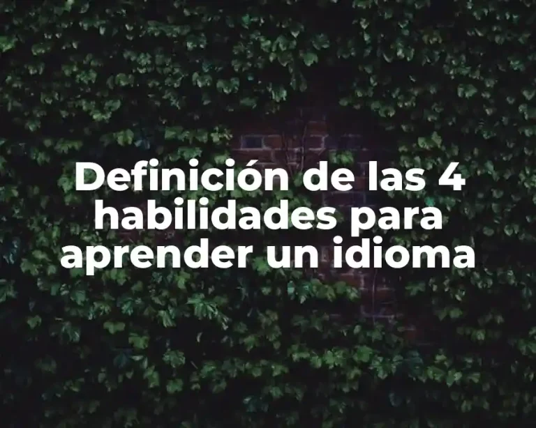 Definición de las 4 habilidades para aprender un idioma