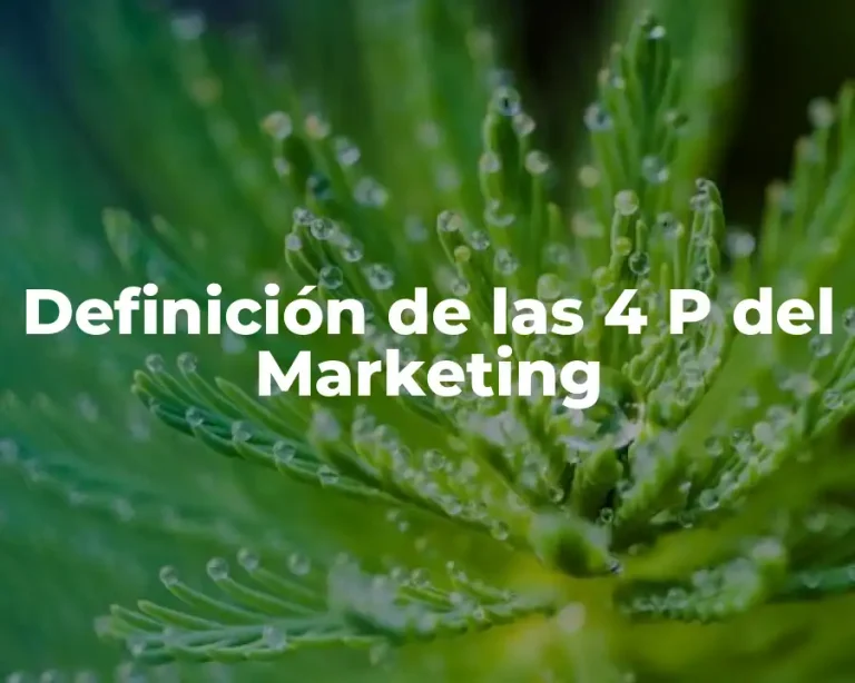 Definición de las 4 P del Marketing