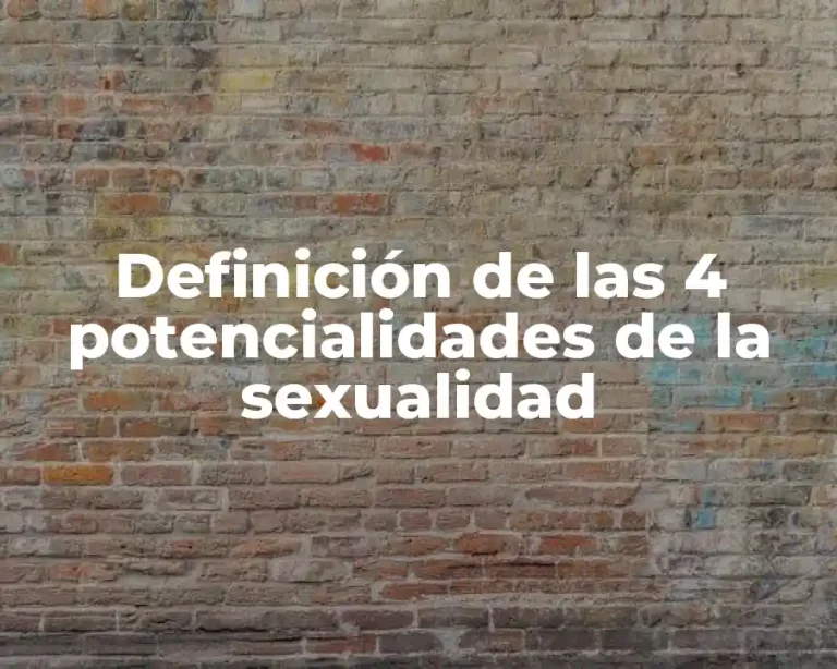 Definición de las 4 potencialidades de la sexualidad