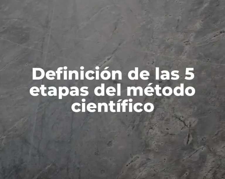 Definición de las 5 etapas del método científico