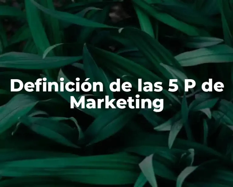 Definición de las 5 P de Marketing