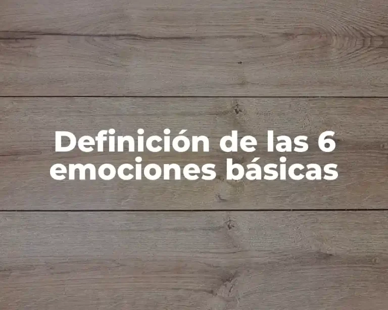 Definición de las 6 emociones básicas