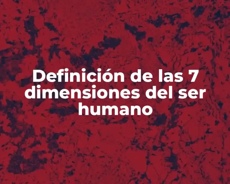 Definición de las 7 dimensiones del ser humano