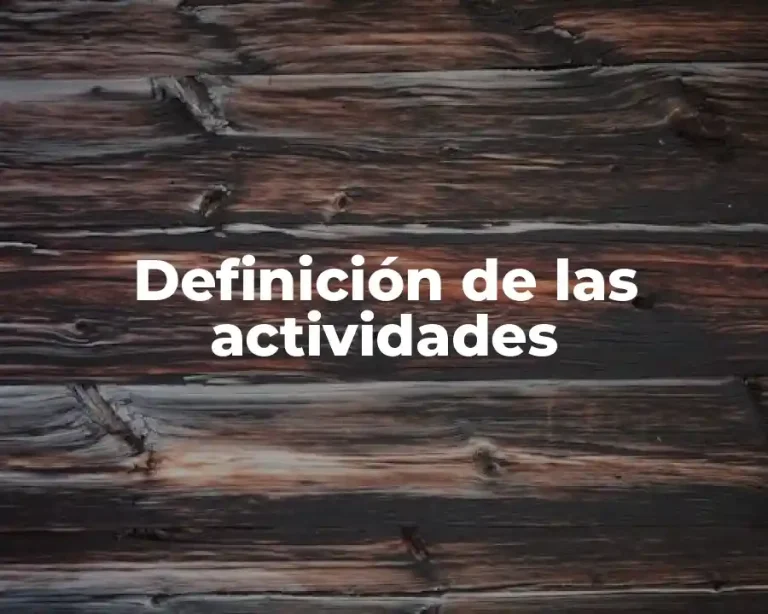 Definición de las actividades