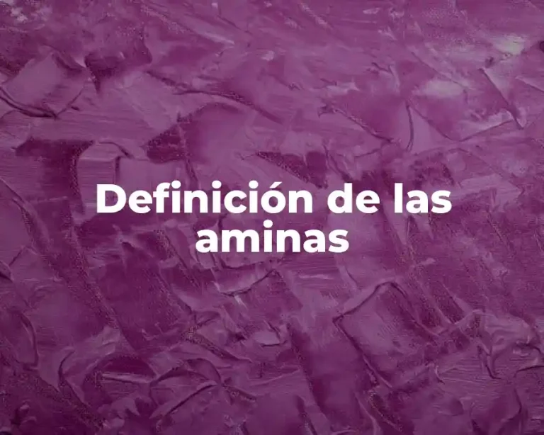 Definición de las aminas
