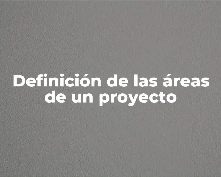 Definición de las áreas de un proyecto