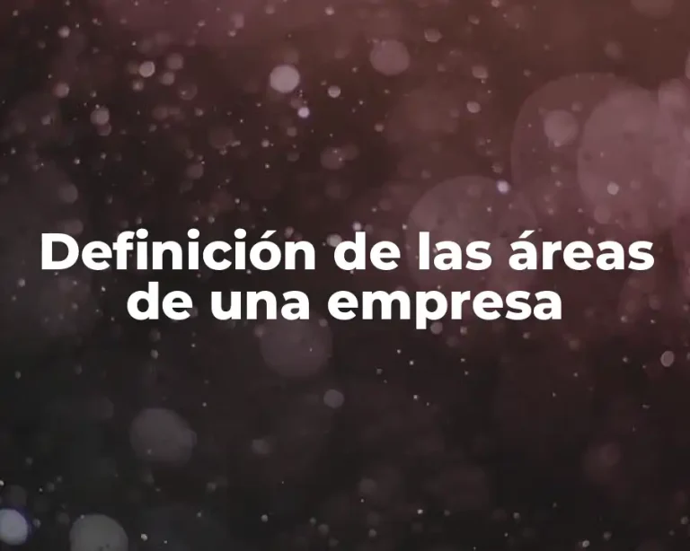 Definición de las áreas de una empresa