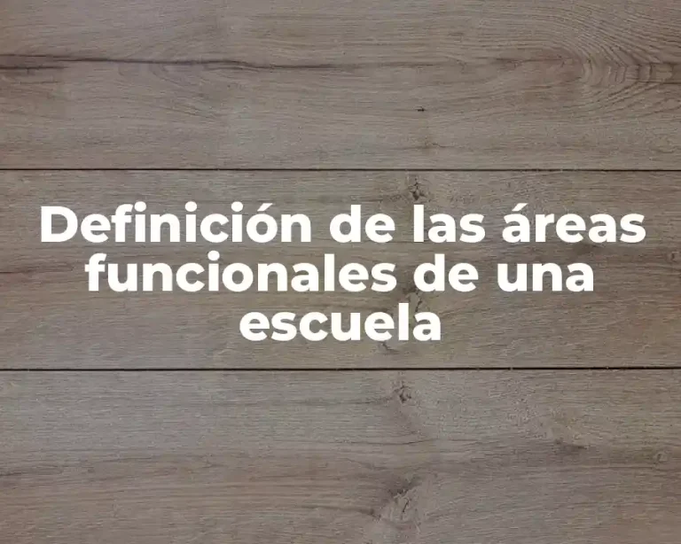 Definición de las áreas funcionales de una escuela