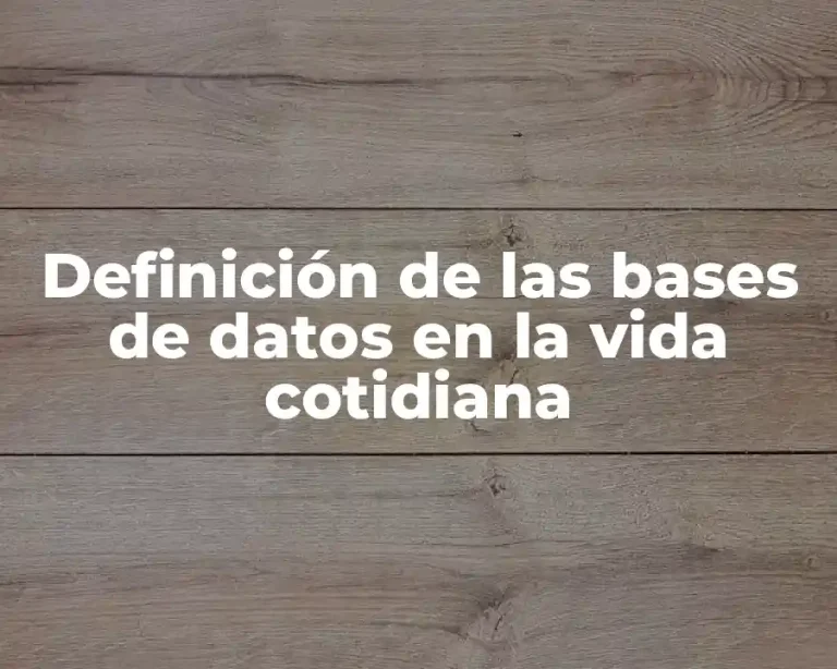 Definición de las bases de datos en la vida cotidiana