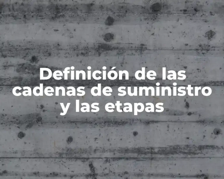 Definición de las cadenas de suministro y las etapas