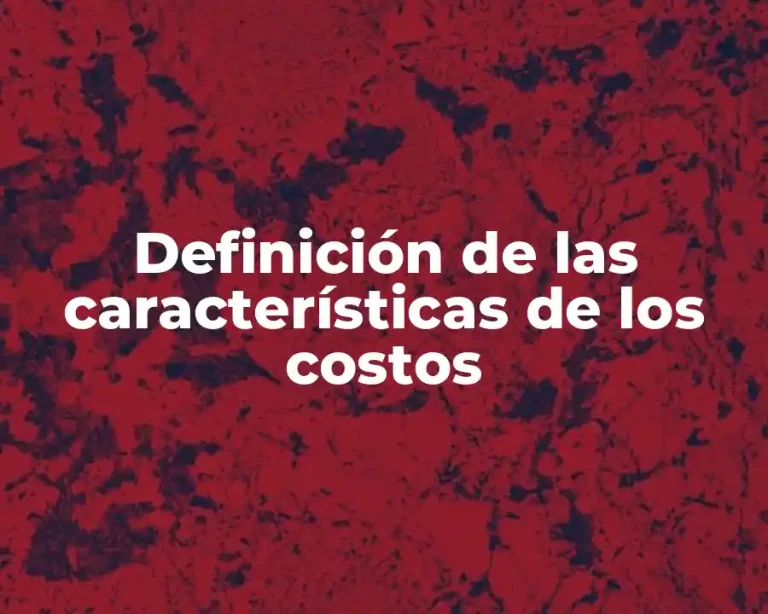 Definición de las características de los costos