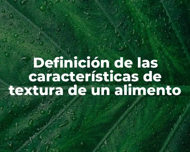 Definición de las características de textura de un alimento