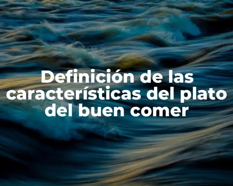 Definición de las características del plato del buen comer