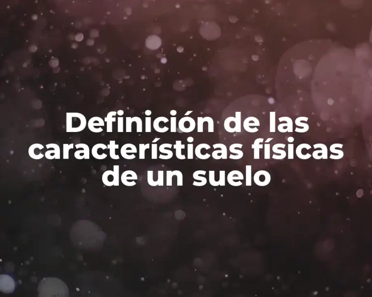 Definición de las características físicas de un suelo