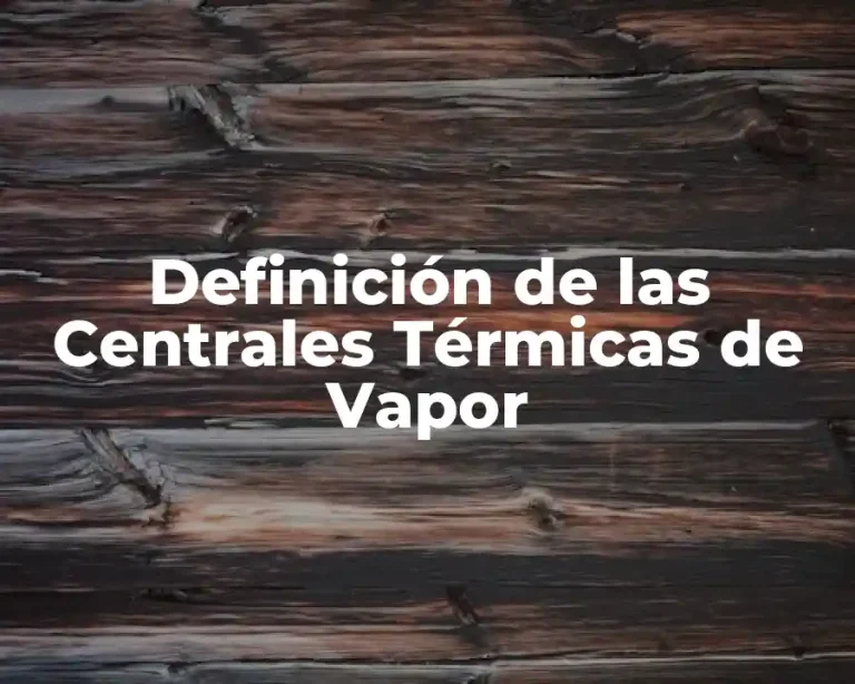 Definición de las Centrales Térmicas de Vapor