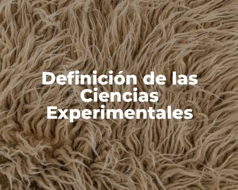 Definición de las Ciencias Experimentales