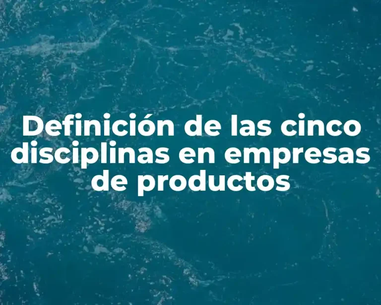 Definición de las cinco disciplinas en empresas de productos