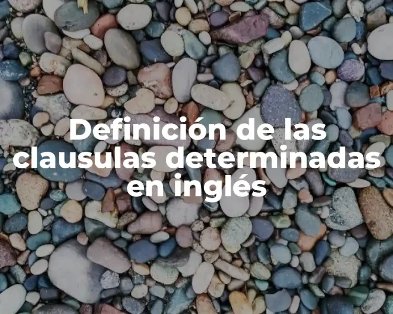 Definición de las clausulas determinadas en inglés