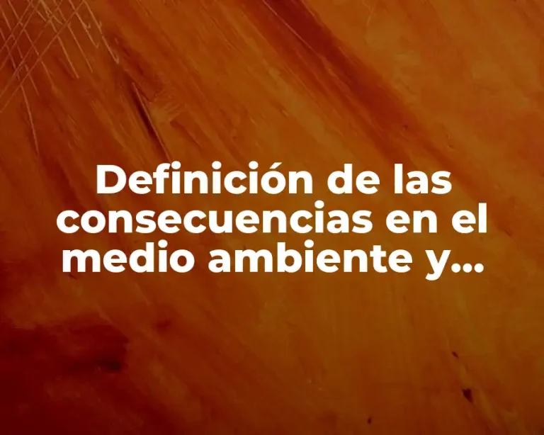 Definición de las consecuencias en el medio ambiente y porque
